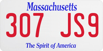 MA license plate 307JS9