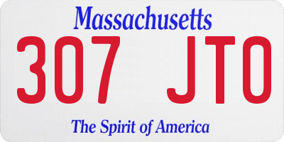 MA license plate 307JT0