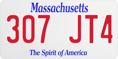 MA license plate 307JT4