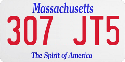 MA license plate 307JT5