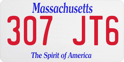 MA license plate 307JT6