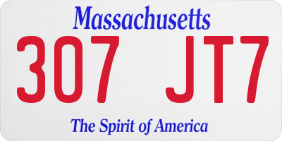 MA license plate 307JT7