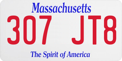 MA license plate 307JT8