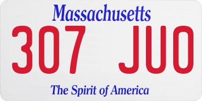 MA license plate 307JU0
