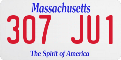 MA license plate 307JU1