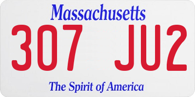 MA license plate 307JU2