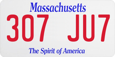 MA license plate 307JU7