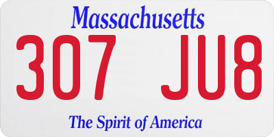 MA license plate 307JU8