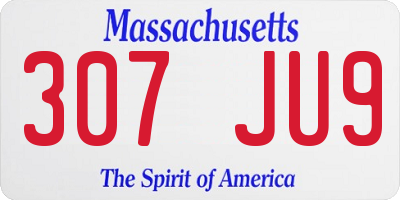 MA license plate 307JU9