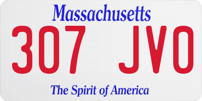 MA license plate 307JV0