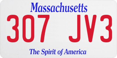MA license plate 307JV3