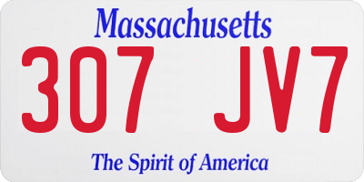 MA license plate 307JV7