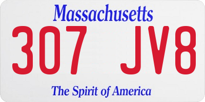 MA license plate 307JV8