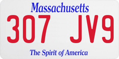 MA license plate 307JV9