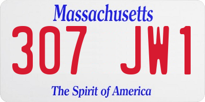 MA license plate 307JW1