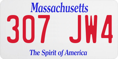MA license plate 307JW4