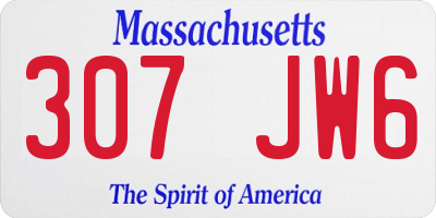 MA license plate 307JW6
