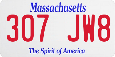 MA license plate 307JW8