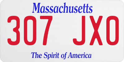 MA license plate 307JX0