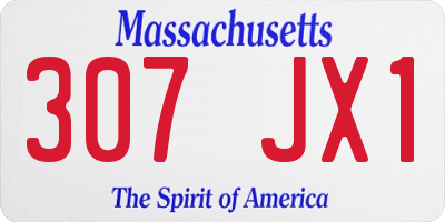 MA license plate 307JX1