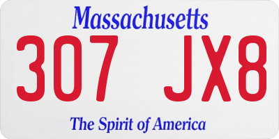 MA license plate 307JX8