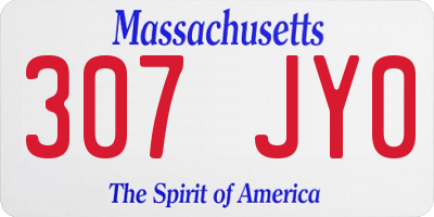 MA license plate 307JY0