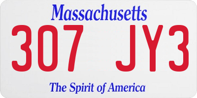 MA license plate 307JY3