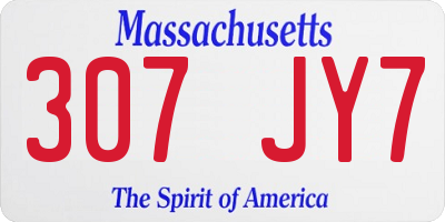 MA license plate 307JY7