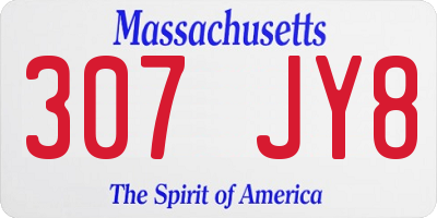 MA license plate 307JY8