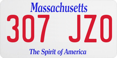 MA license plate 307JZ0