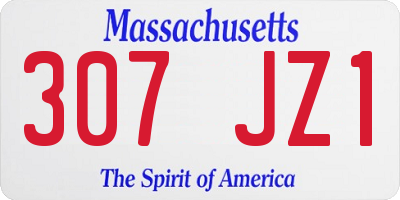 MA license plate 307JZ1