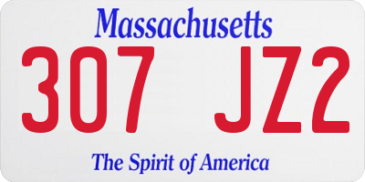 MA license plate 307JZ2
