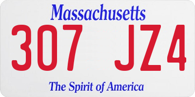 MA license plate 307JZ4