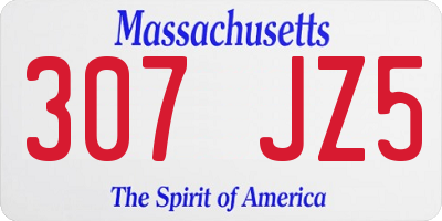 MA license plate 307JZ5