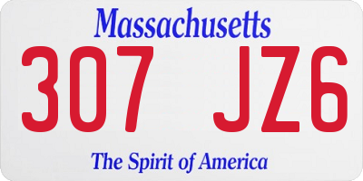 MA license plate 307JZ6