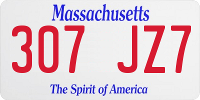 MA license plate 307JZ7