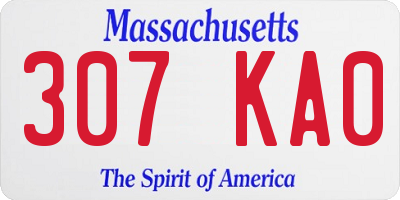 MA license plate 307KA0