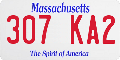 MA license plate 307KA2