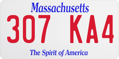 MA license plate 307KA4