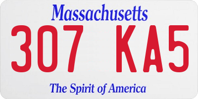 MA license plate 307KA5
