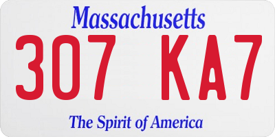 MA license plate 307KA7
