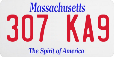 MA license plate 307KA9