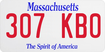 MA license plate 307KB0