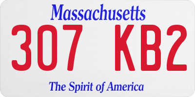 MA license plate 307KB2