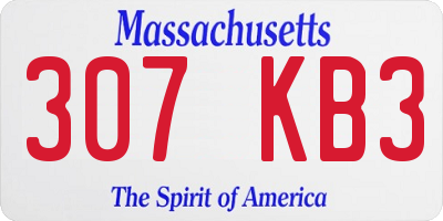 MA license plate 307KB3