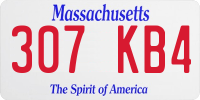 MA license plate 307KB4