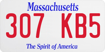 MA license plate 307KB5