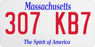 MA license plate 307KB7