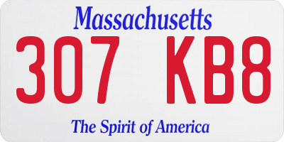 MA license plate 307KB8