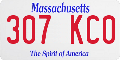 MA license plate 307KC0